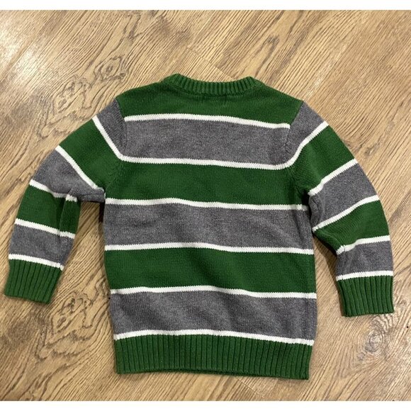 The Childrens Place Knit Sweater Green Stripes 3T - Picture 4 of 4